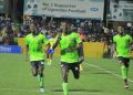 NEC FC players celebrate after scoring a goal in the Uganda Premier League | Courtesy Photo