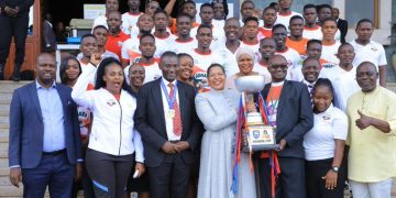 Kitara Present Uganda Cup Trophy to Speaker Among