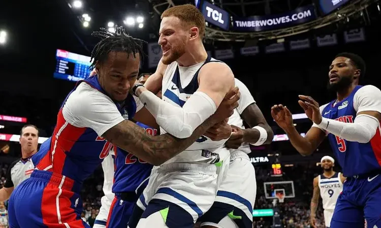 Seven Ejected After Brawl in Timberwolves’ Victory Over Pistons
