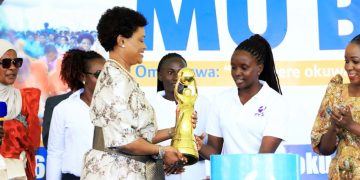Nnaabagereka Urges More Investment in Sports as She Welcomes FUFA Women’s Super League Trophy