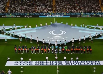 UEFA Displays “Stop Killing Children” Banner at Super Cup Final