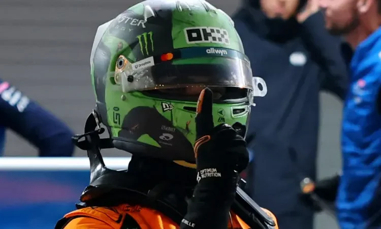 Norris Blazes to Vegas Pole in Wet Thriller, Title Rival Piastri Fifth