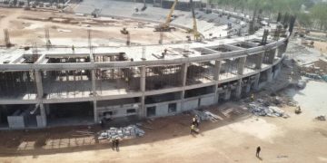 Construction Accelerates at Akii Bua Stadium with Main Frame Rising