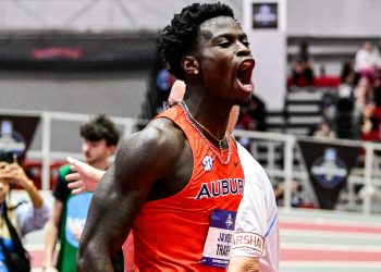 Tharp Smashes World Lead in 60m Hurdles